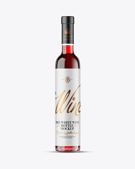 Clear Glass Red Wine Bottle Mockup - Packaging mockups