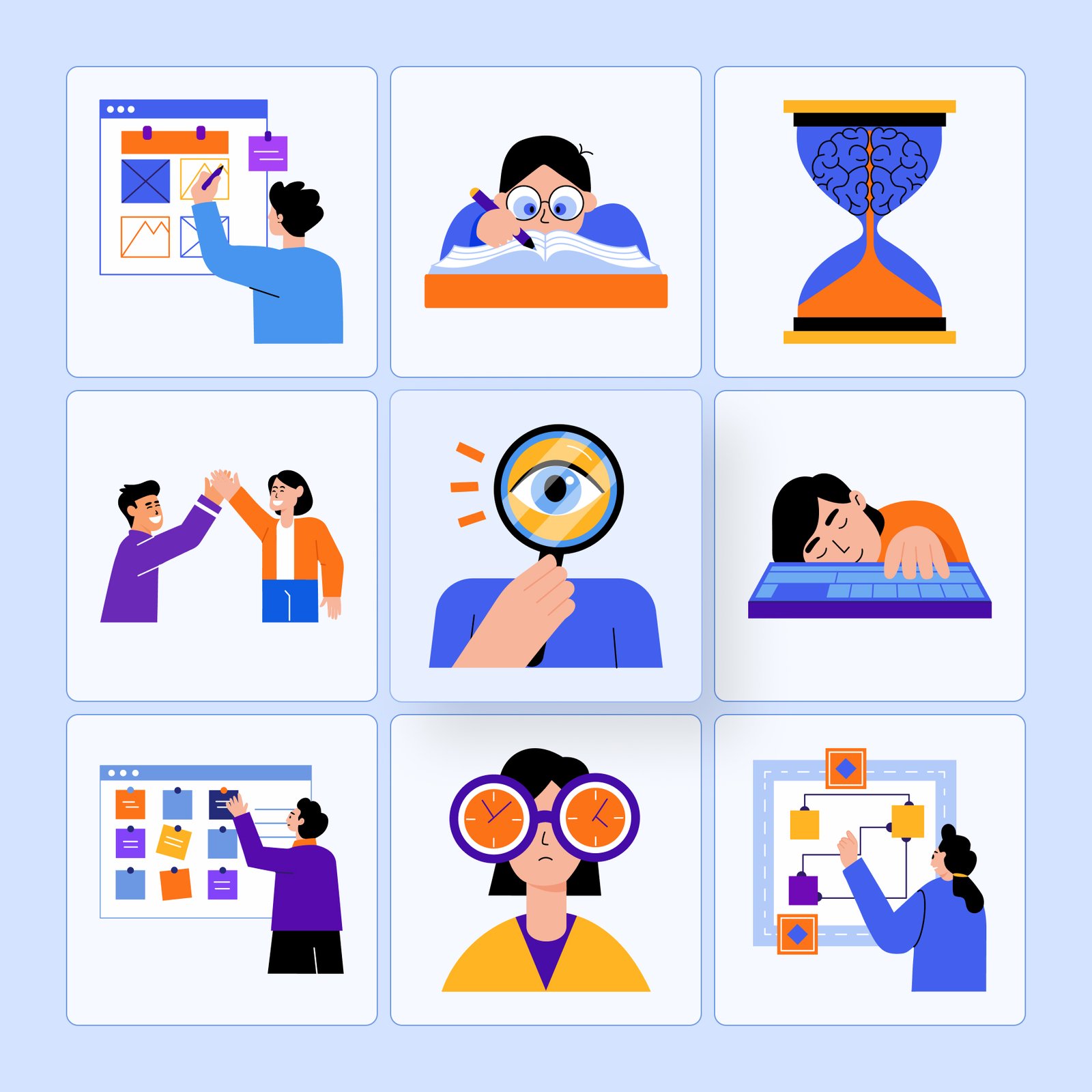 Work Illustration Art Set