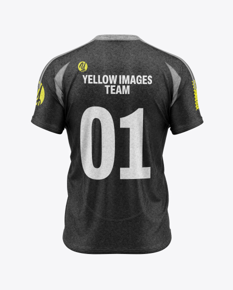 Heather T-Shirt Mockup - Back View - Men+S+Heather+Hoodie+Mockup+Back+View+In+Apparel+Mockups+On+Yellow+Images+Object+Mockups
