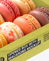 Opened Kraft Box w/ Macarons Mockup