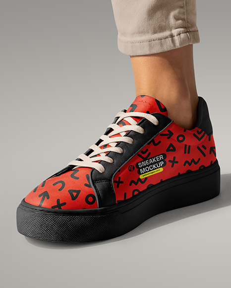 Woman Wearing Pants and Sneakers Mockup