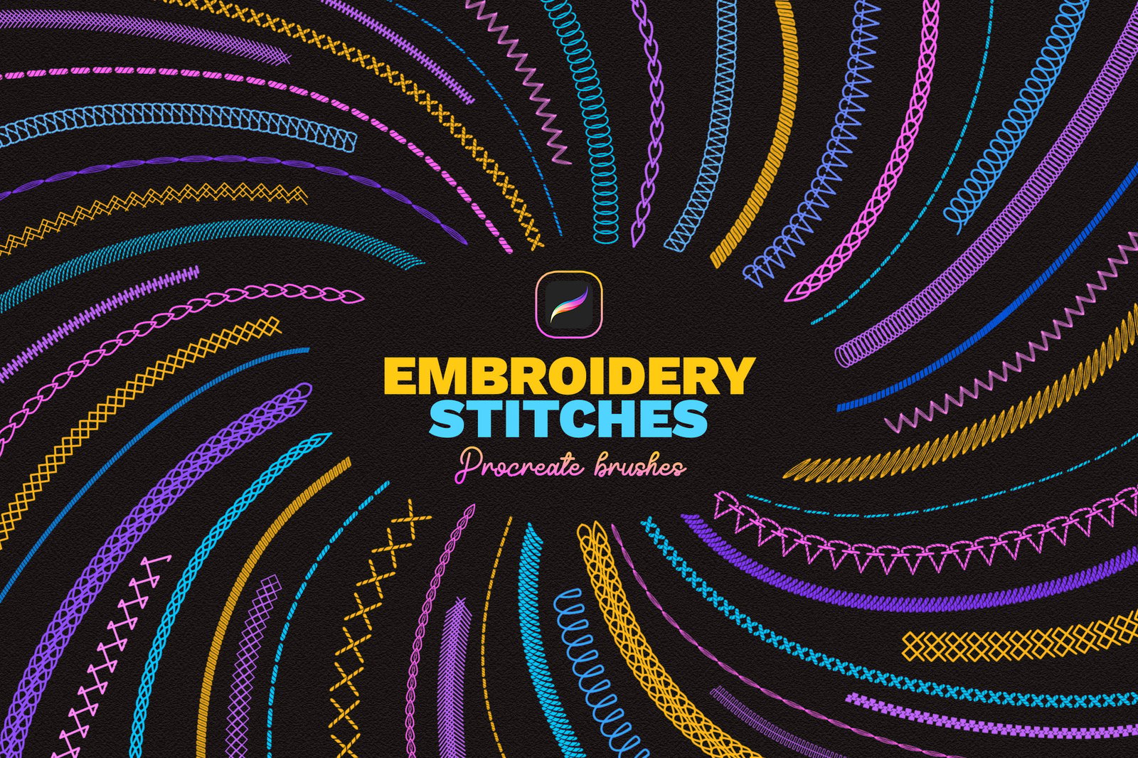 Embroidery Stitches Procreate Brushes