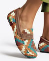 Pair of Suede Moccasins on Woman's Legs Mockup