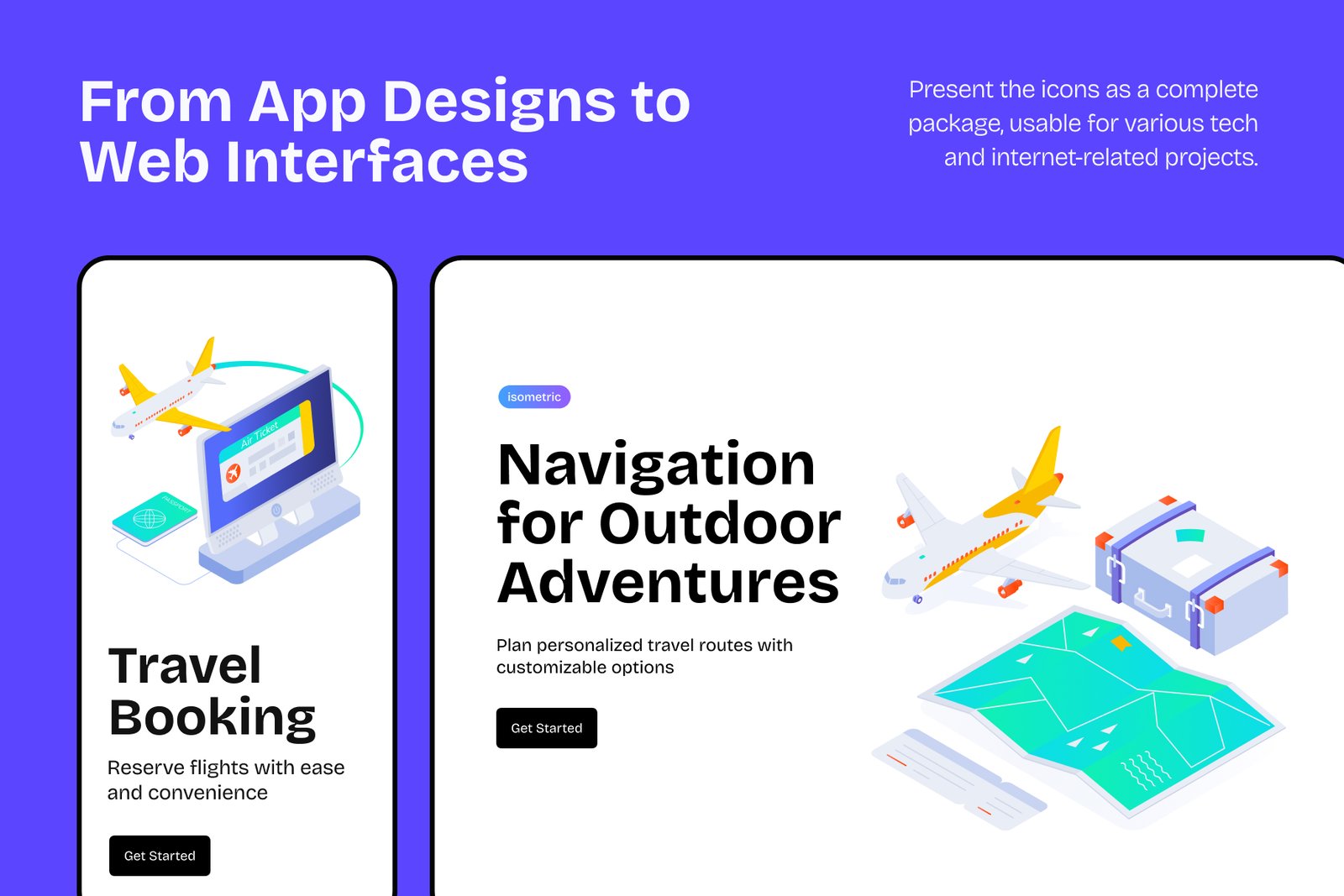Travel Isometric Icons Pack