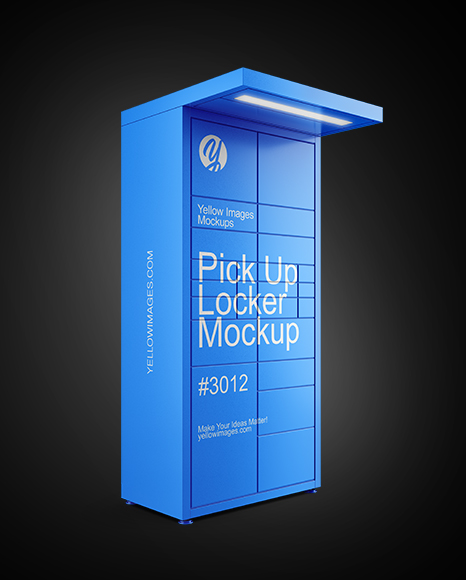 Pick Up Locker Mockup - Half Side View