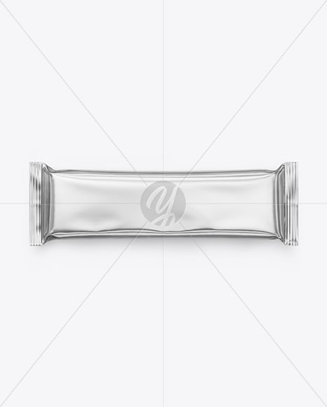 Glossy Metallic Snack Package Mockup