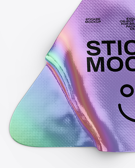 Iridescent Triangle Sticker Mockup