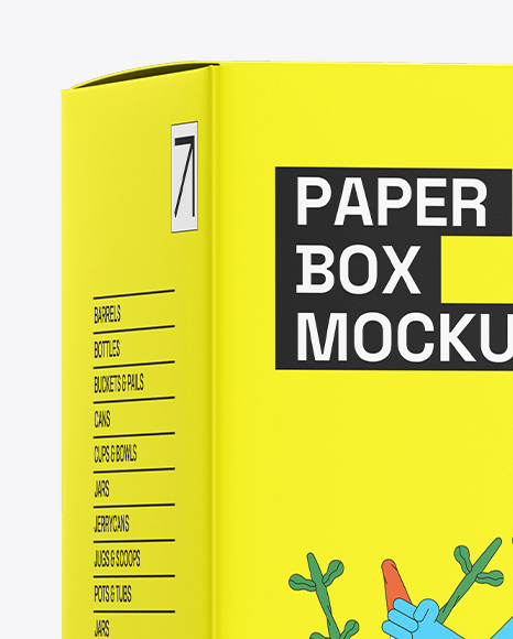 Paper Box Mockup – Half Side View