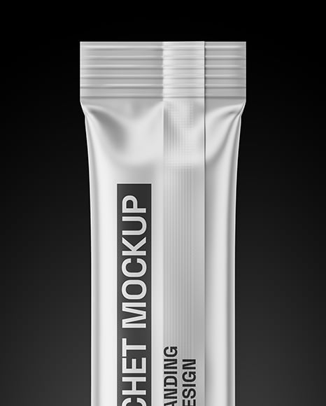 Matte Metallic Stick Sachet Mockup