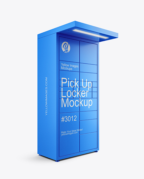 Pick Up Locker Mockup - Half Side View