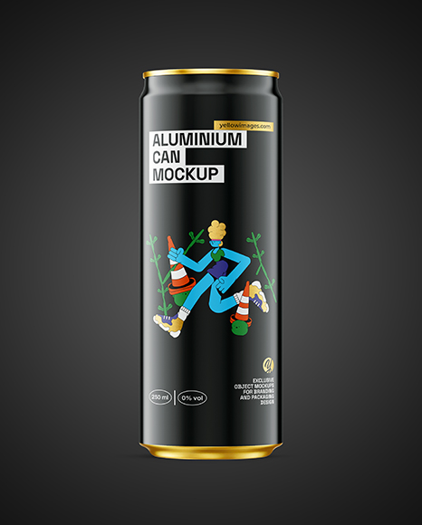Slim Aluminium Drink Can with Glossy Finish Mockup