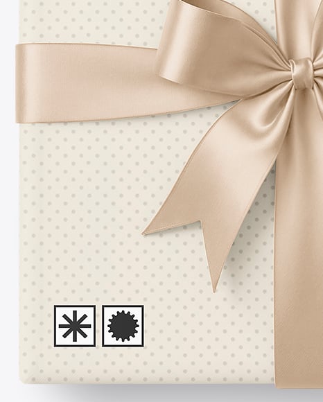 Gift Box With Bow Mockup