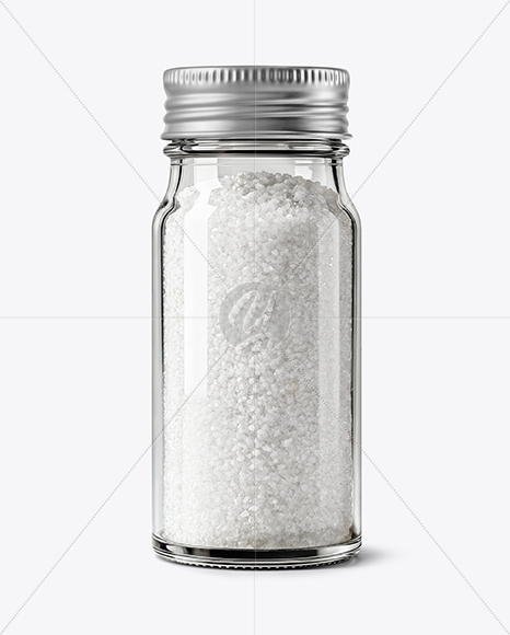 Glass Jar with Fine Salt Mockup