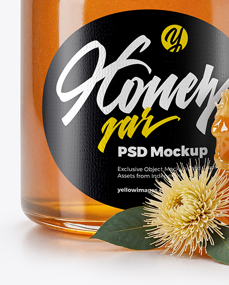 Glass Jar with Eucalyptus Honey Mockup