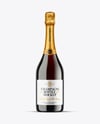Green Glass Red Champagne Bottle Mockup