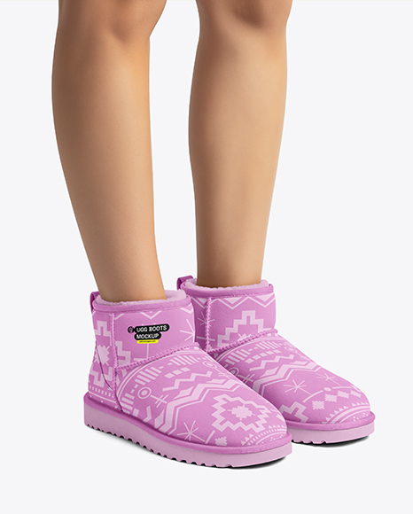 Pair of UGG Boots on Woman's Legs Mockup - Shoe mockups