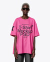 Afro-American Woman Wearing Oversized T-Shirt & Sweatpants Mockup