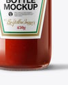 Clear Glass Tomato Ketchup Bottle Mockup
