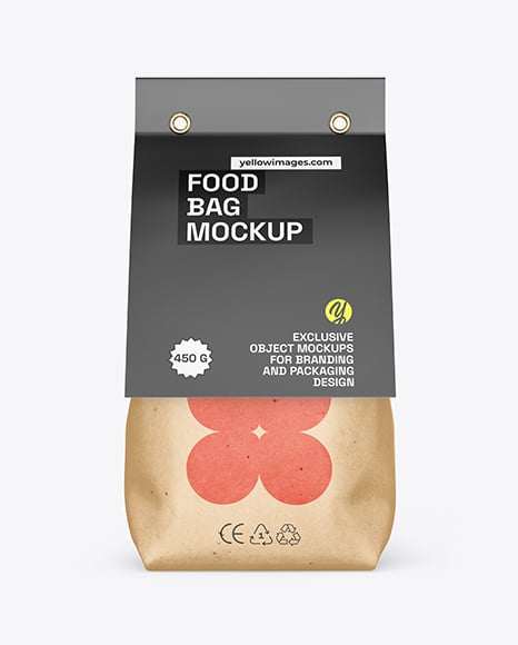 Kraft Package with Paper Label Mockup - Gift tag mockup
