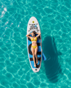Woman Wearing Bikini Lying on SUP Board Mockup