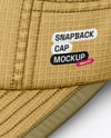 Ripstop Snapback Cap Mockup - Half Side View (High-Angle Shot)