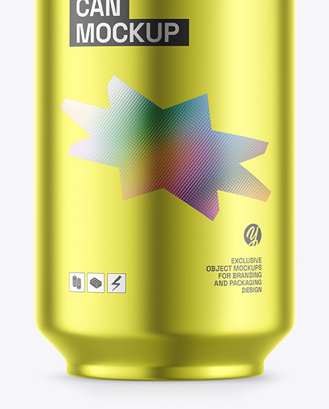 Matte Metallic Drink Can Mockup