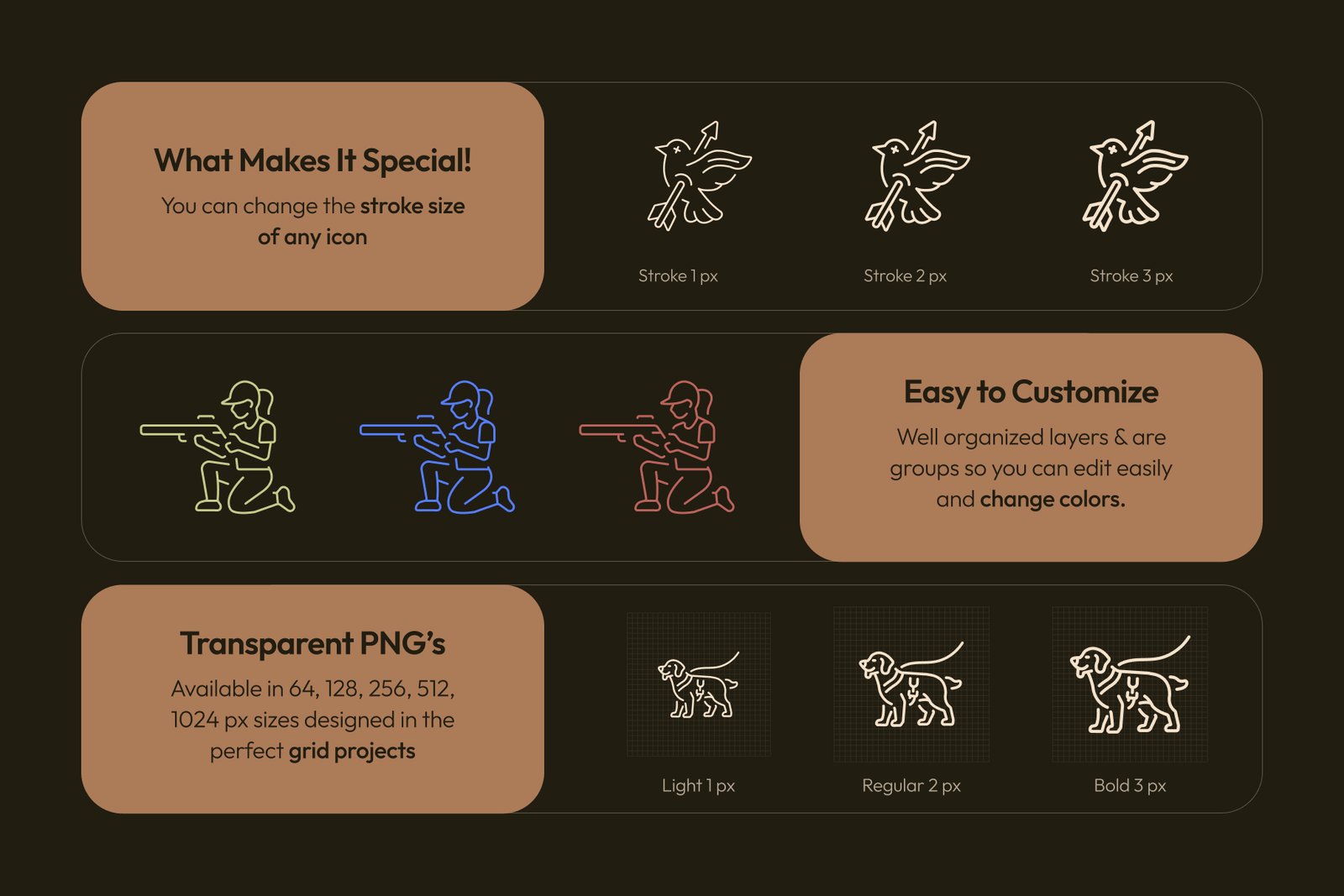 Hunting Icon Art Set