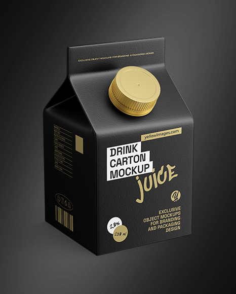 Matte Drink Carton Box Mockup - Half Side view