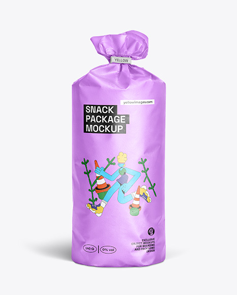 Matte Round Snack Package Mockup