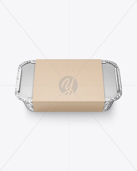 Aluminium Foil Tray in Kraft Paper Sleeve Mockup