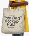 Black Woman Holding Tote Bag Mockup