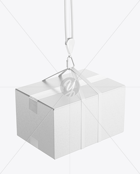 Cardboard Box with Lifting Slings Mockup