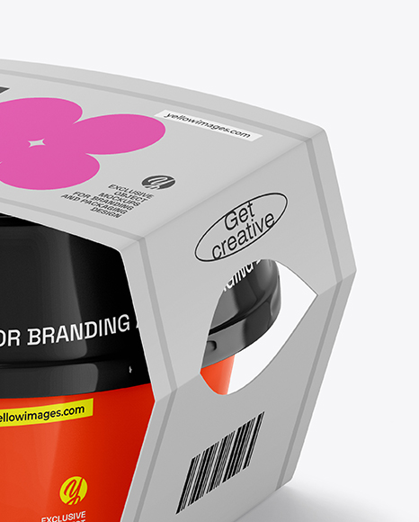 Glossy Plastic Container With Label Mockup