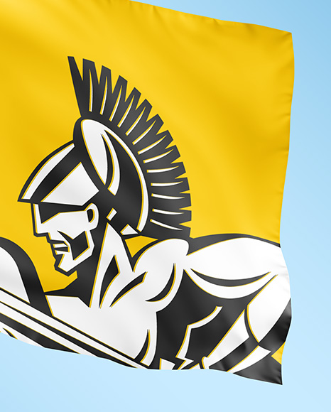 Flagpole with a Flag Mockup