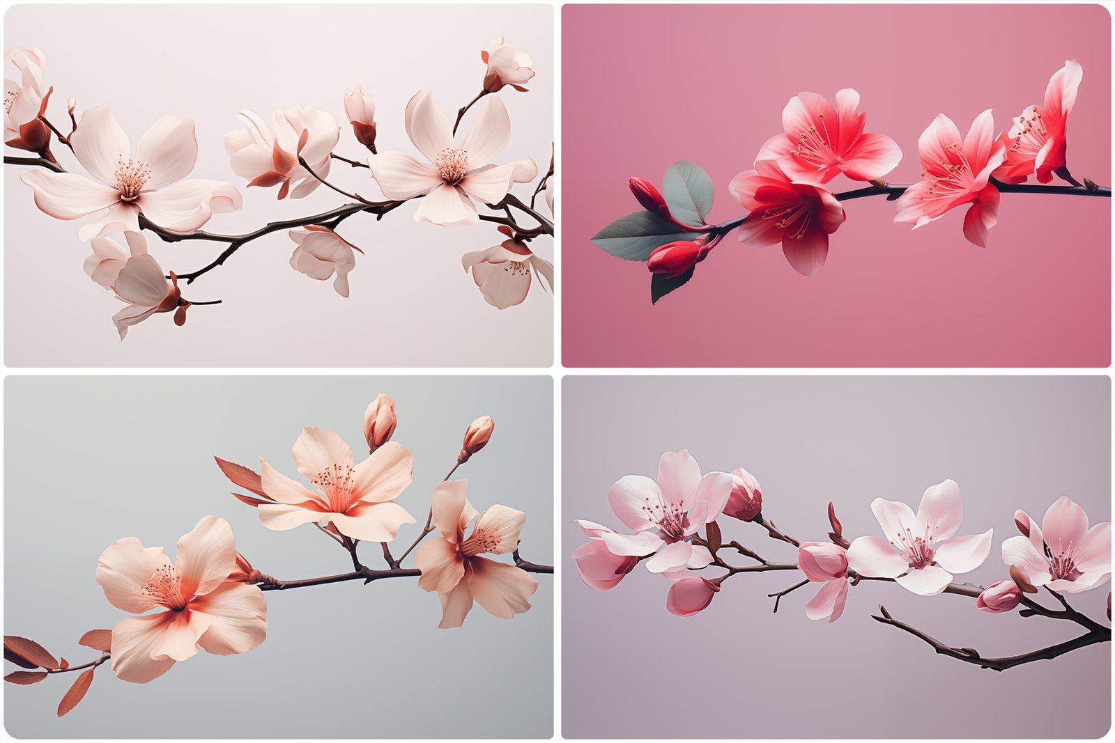 120 Flowers Poster Illustration Backgrounds