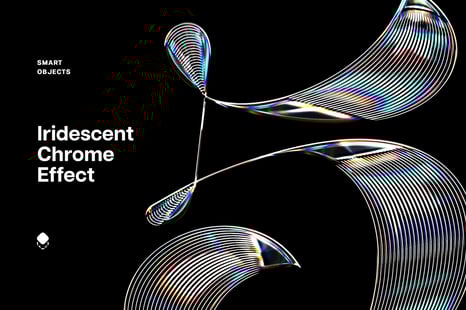 Iridescent Chrome Logo Mockup - Layer styles