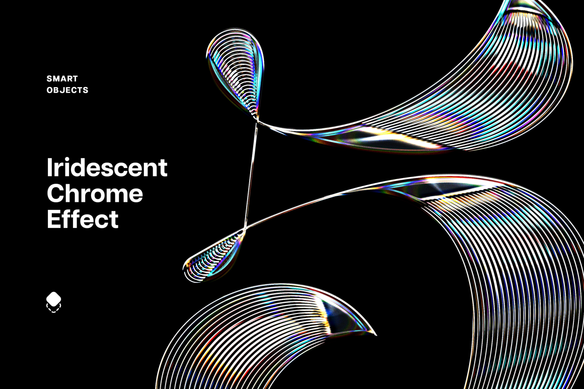 Iridescent Chrome Logo Mockup
