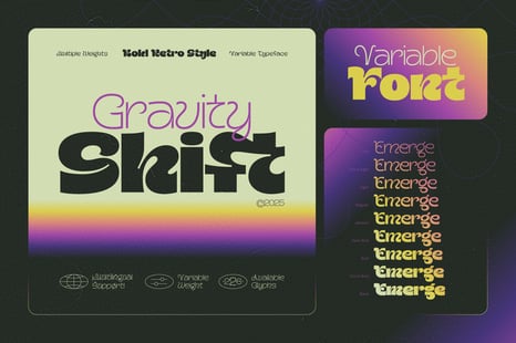 Gravity Shift - Variable Font Family - Bold font