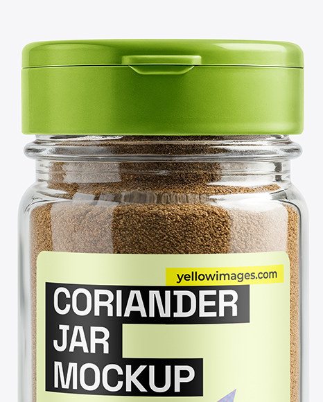 Glass Jar with Grounded Coriander Mockup
