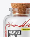 Glass Jar with Saffron Threads Mockup