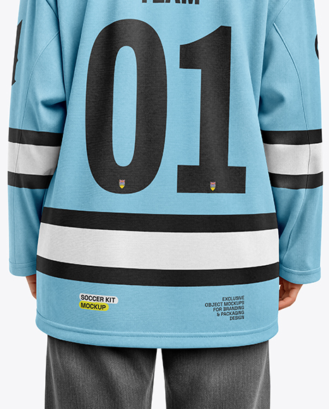 Woman Wearing Ice Hockey Jersey and Cap Mockup