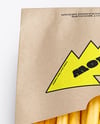 Kraft Paper Bag with French Fries Mockup
