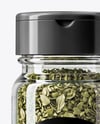 Glass Spice Jar with Dried Basil Mockup