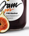 Glass Jar with Fig Jam & Fig Cut in Half Mockup