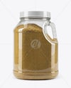 Clear Plastic Jar with Asafoetida Spice Mockup