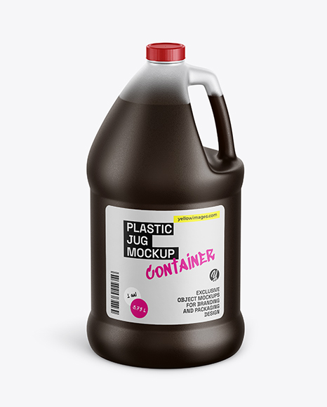 1 Gallon Plastic Jug with Liquid Mockup