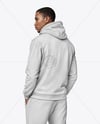 Black Man Wearing a Hoodie and Pants Mockup