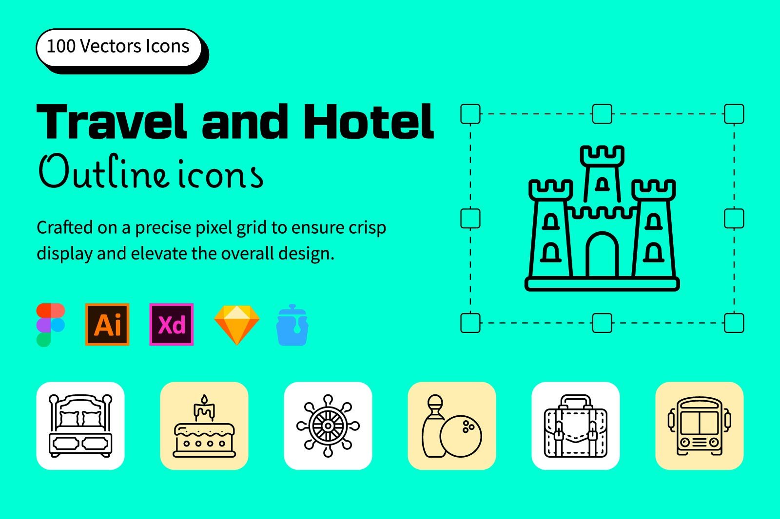 Travel and Hotel Outline Icon