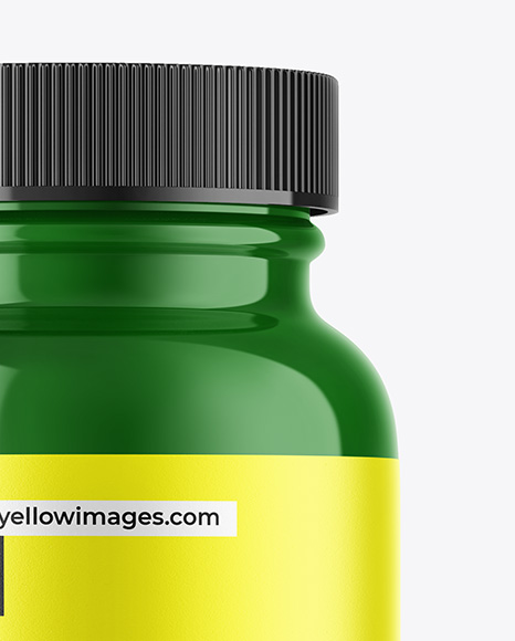 Glossy Plastic Pill Jar Mockup