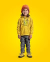 Boy Wearing a Hoodie and Beanie Hat Mockup